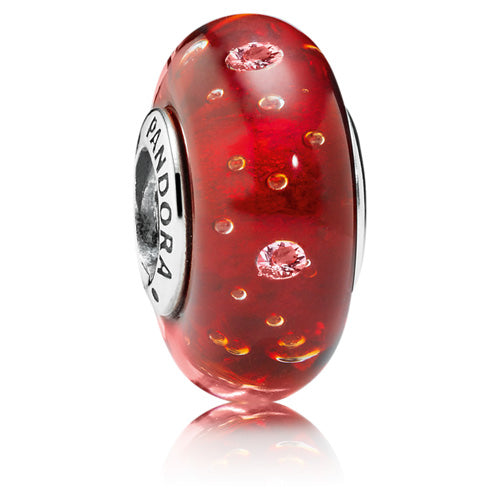 Red Effervescence Glass Charm