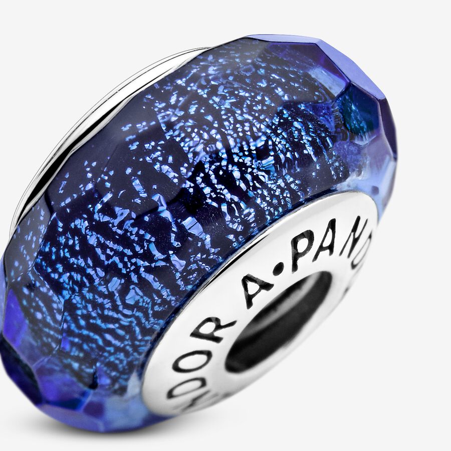 Faceted Blue Murano Glass Charm