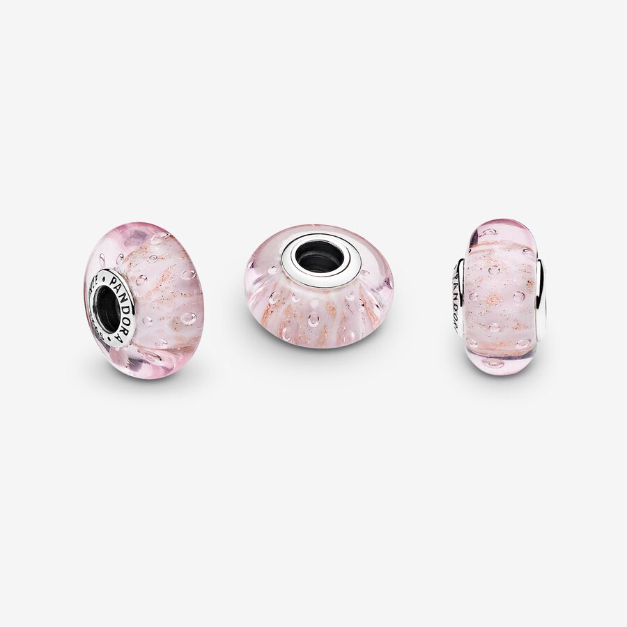 Bubbly Pink Murano Glass Charm
