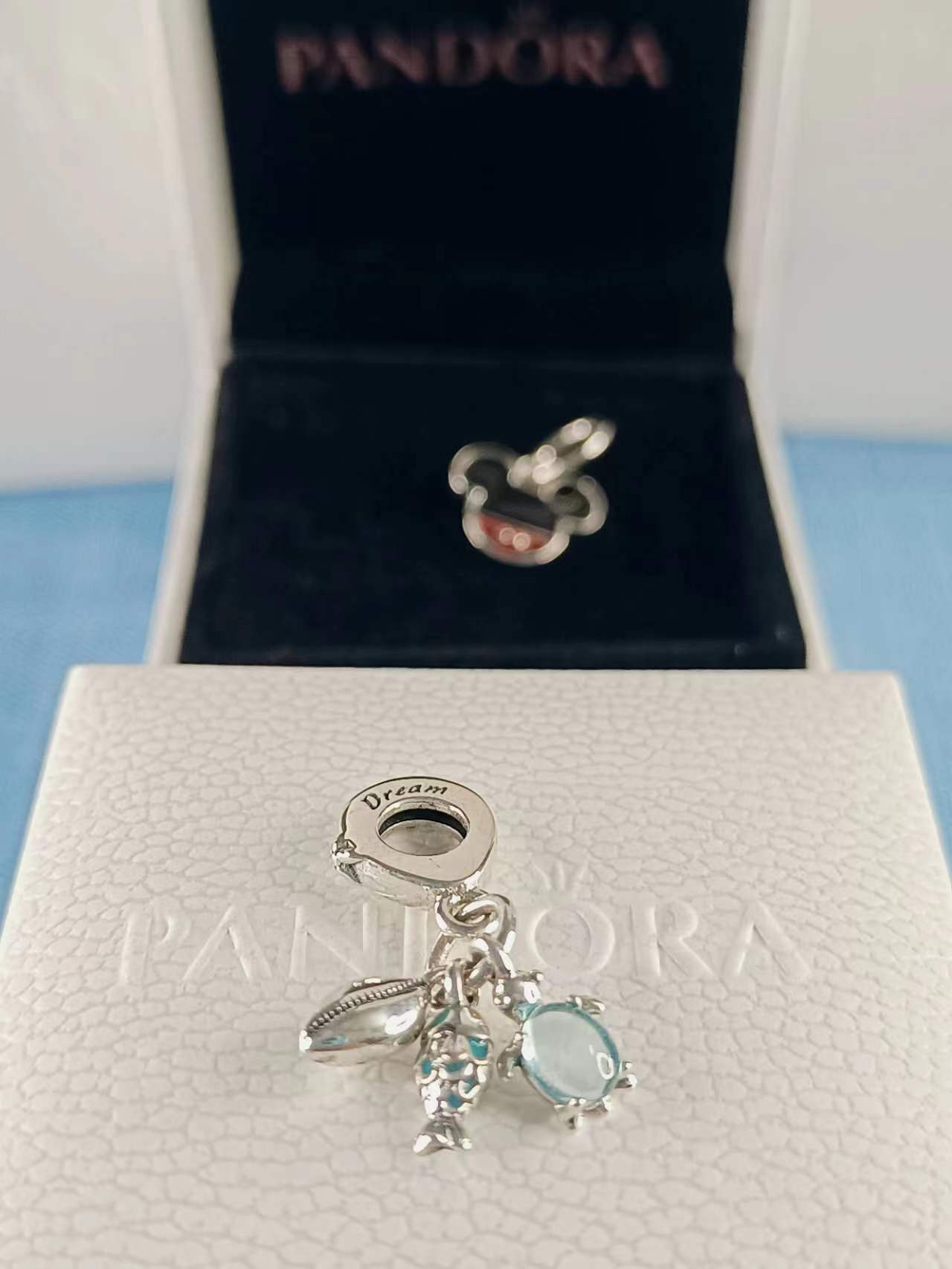 Fish, Sea Turtle & Conch Triple Dangle Charm