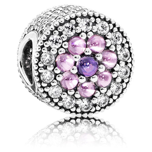 Dazzling Floral Charm with Multi-Colored Zirconia