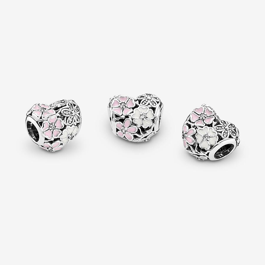 Poetic Blooms Heart Charm