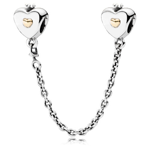 Heart and Crown Safety Chain