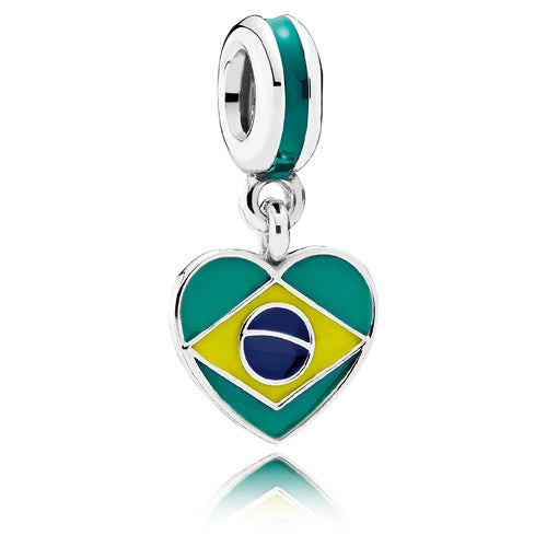 Brazil Heart Flag Dangle