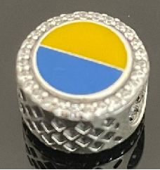 Ukraine Flag Bead Charm Travel Charm