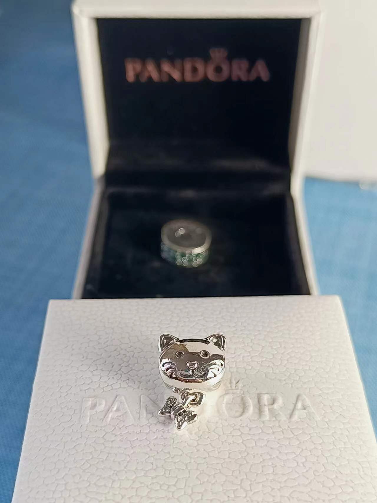 Pet Cat & Bow Charm