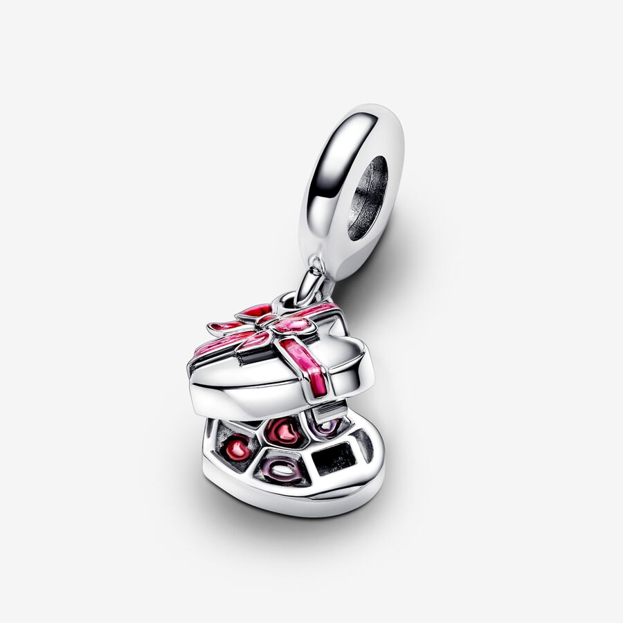 Openable Heart Chocolate Gift Box Dangle Charm