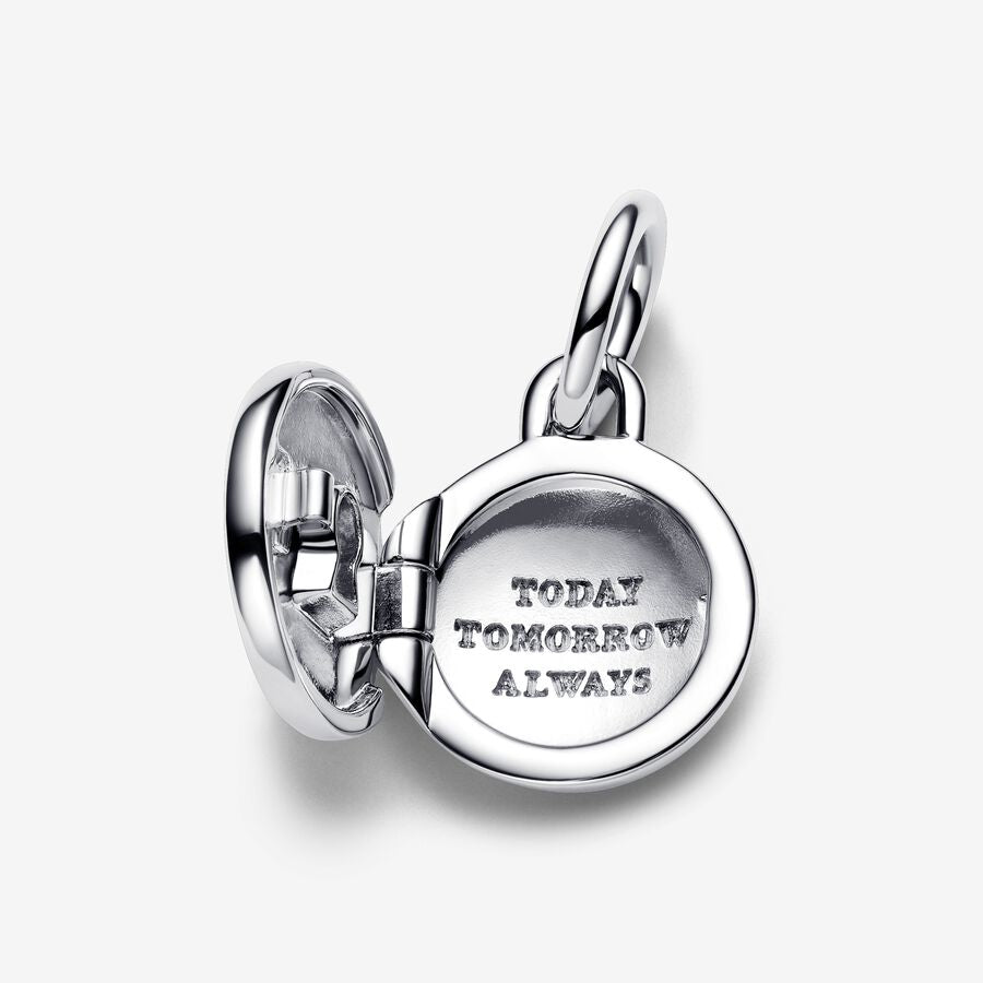 Openable & Engravable Love Locket Dangle Charm Sterling Silver