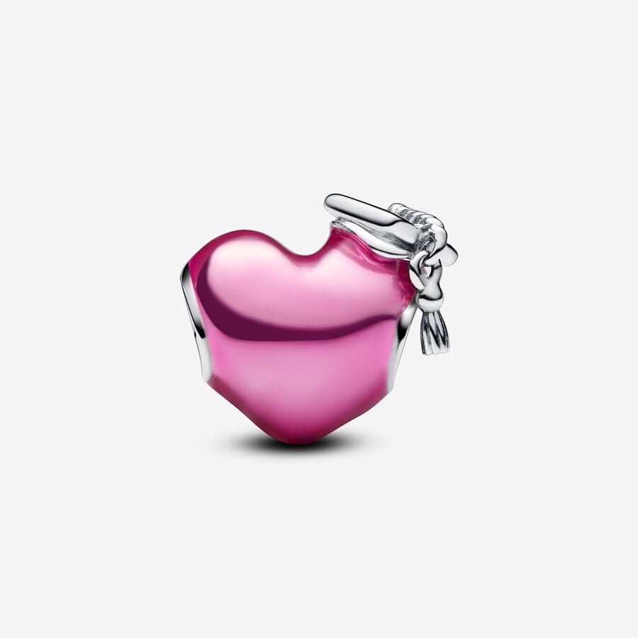 Pink 2025 Graduation Heart Charm