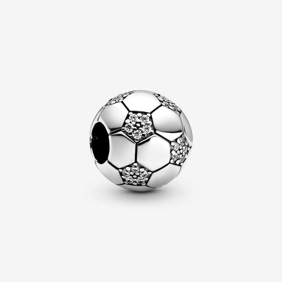 Sparkling Football Charm Clear Cubic Zirconia