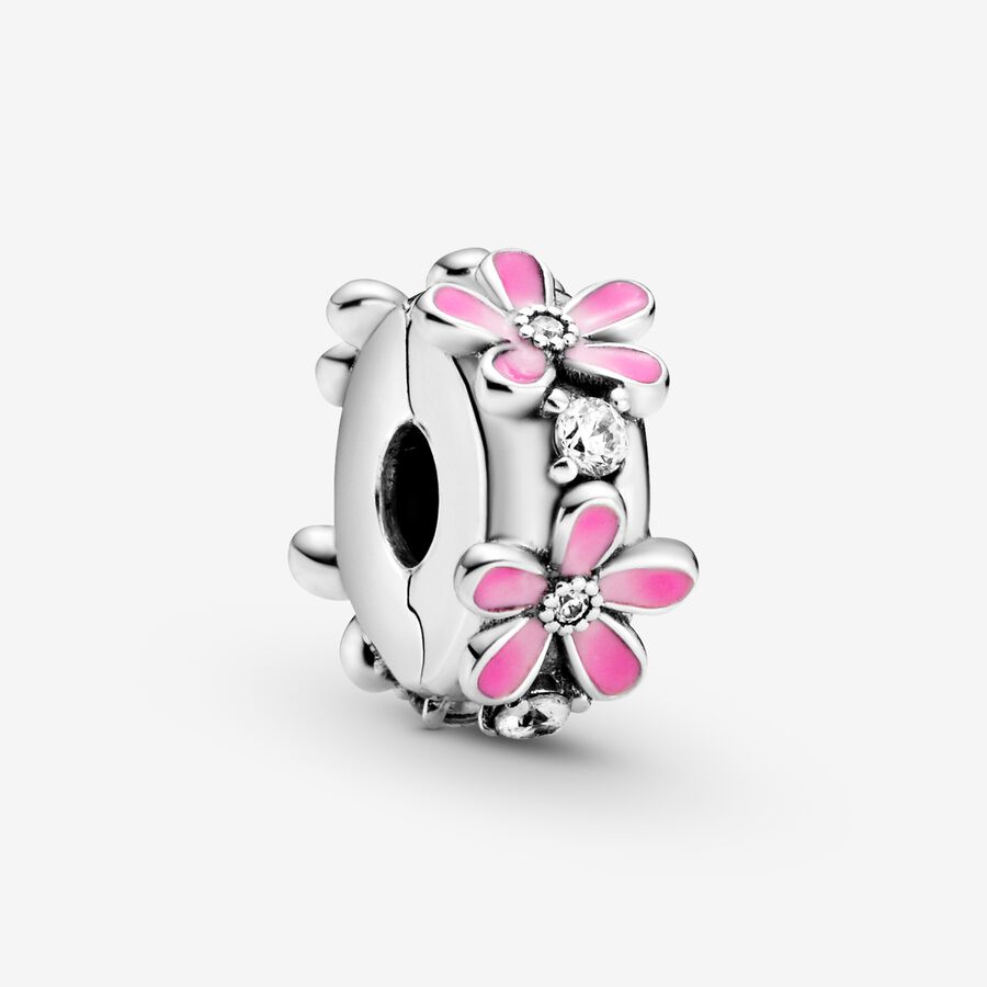 Pink Daisy Flower Clip Charm