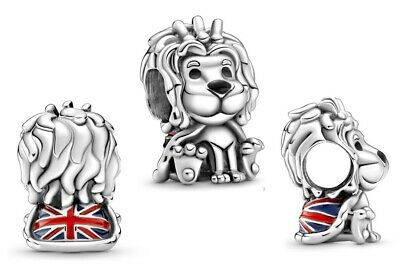 Union Jack Lion Sterling Silver Charm