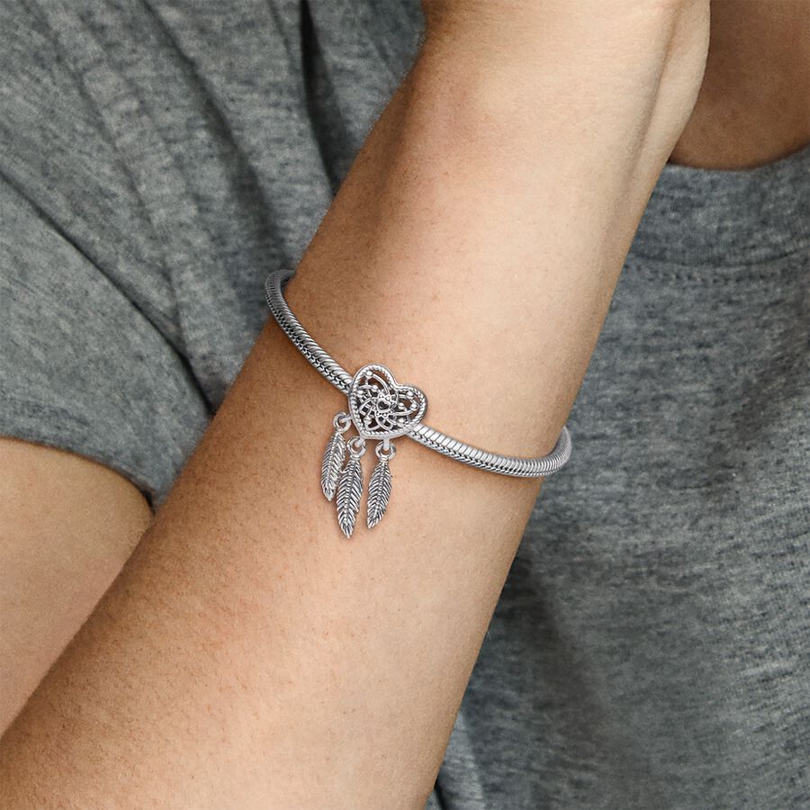 Dreamcatcher Sterling Silver Heart Charm