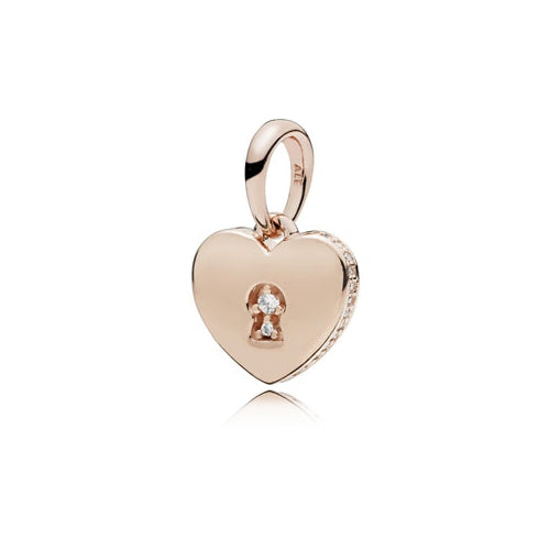 Rose Shimmering Keyhole Pendant