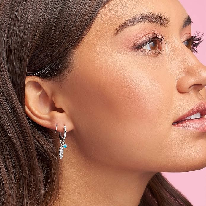 Spiritual Feathers Dangle Hoop Earrings