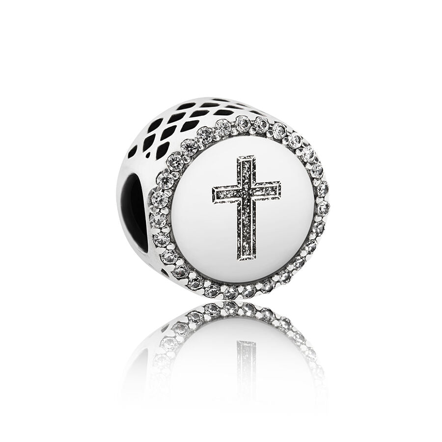 Cross of Faith Engraved Charm