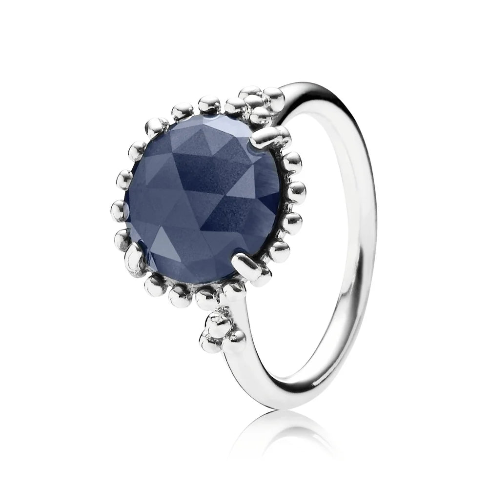 Midnight Star Ring with Blue Crystal