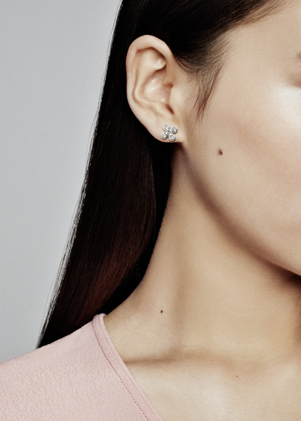 Four-Petal Flower Stud Earrings