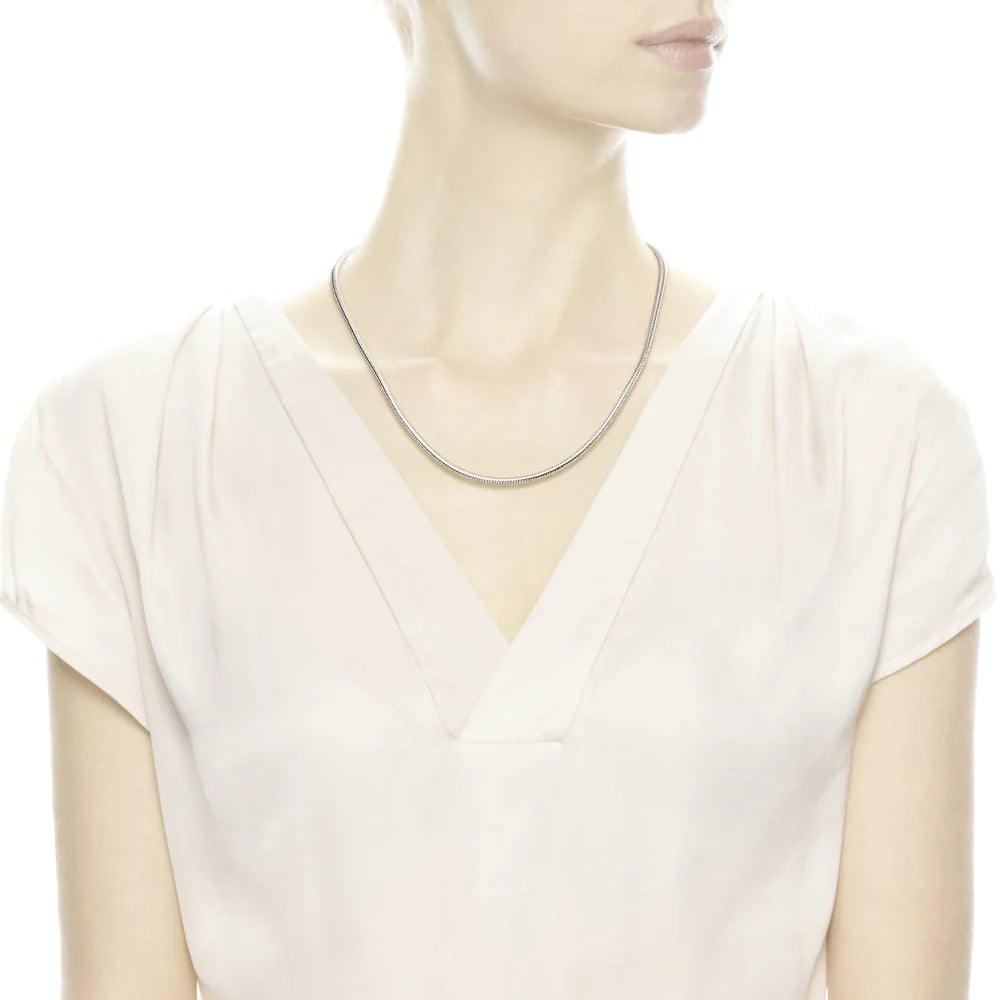 Silver Necklace With Gold Round Clasp