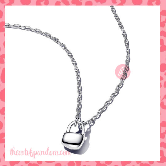 Essence Necklace with organically shaped padlock pendant