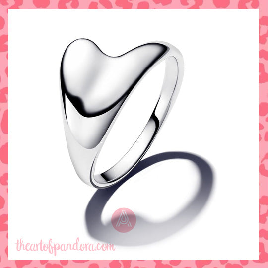 Silver Organically shaped ring