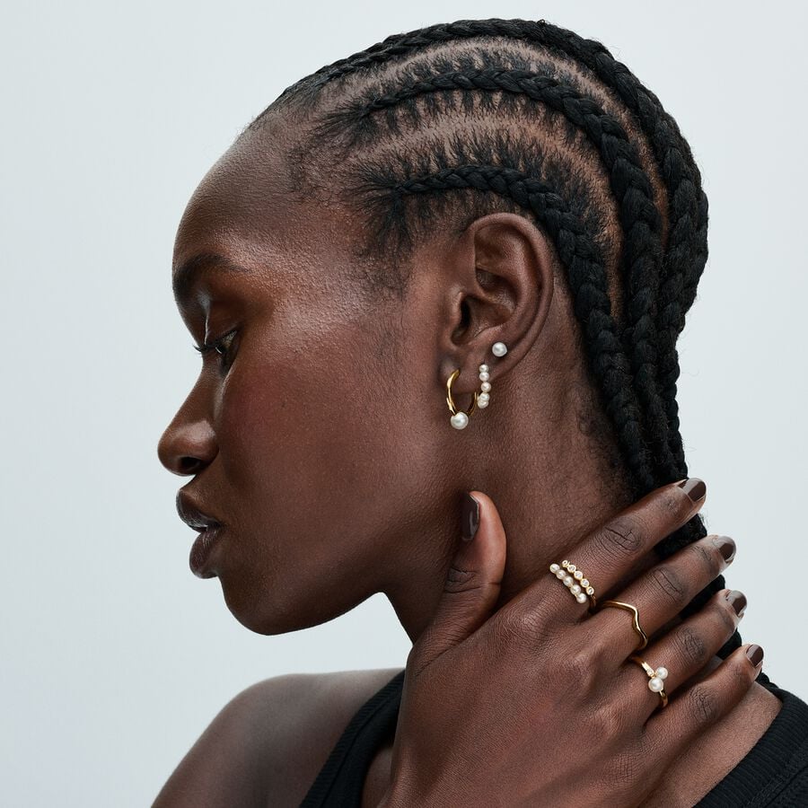Treated Freshwater Cultured Pearl Hoop Earrings