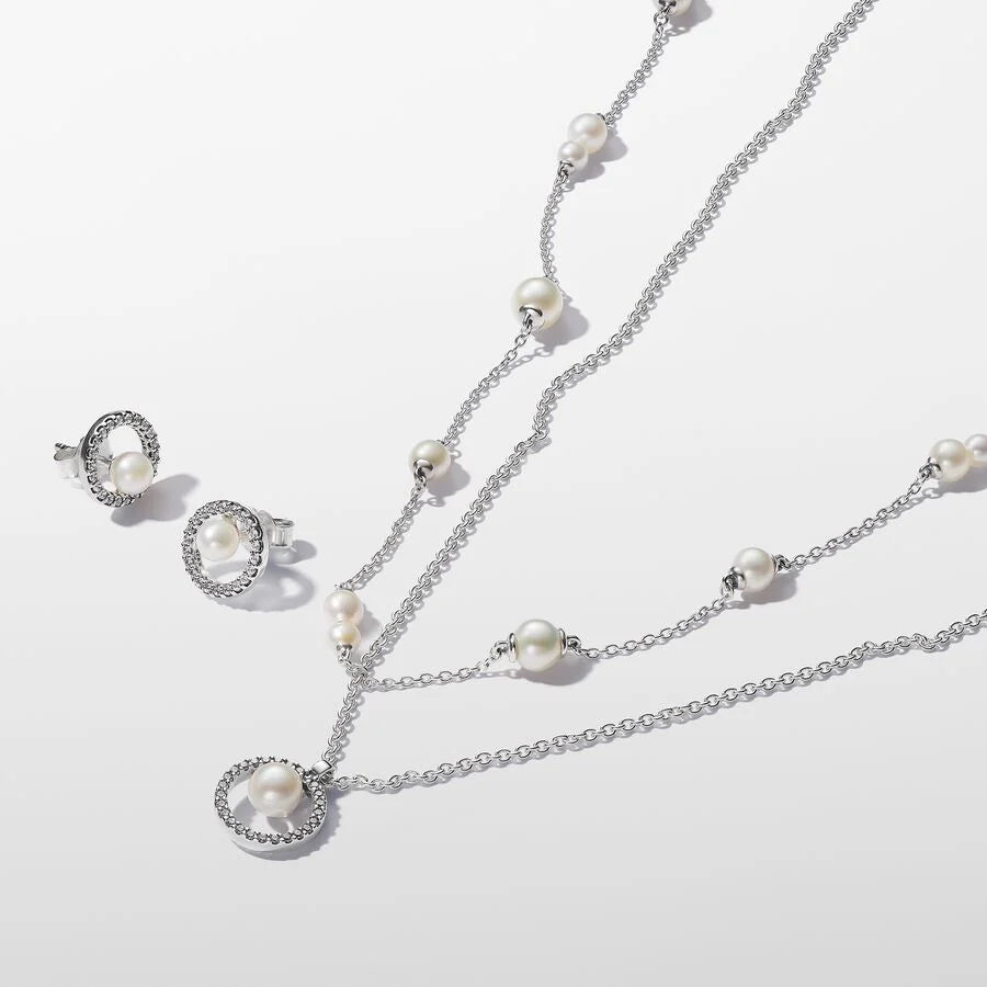 Treated Freshwater Cultured Pearl & Pavé Halo Stud Earrings