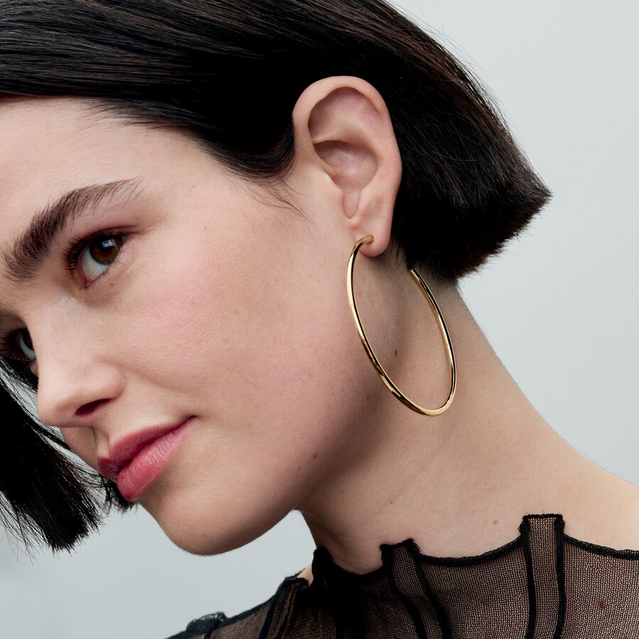 Gold Open 65 mm Hoop Earrings