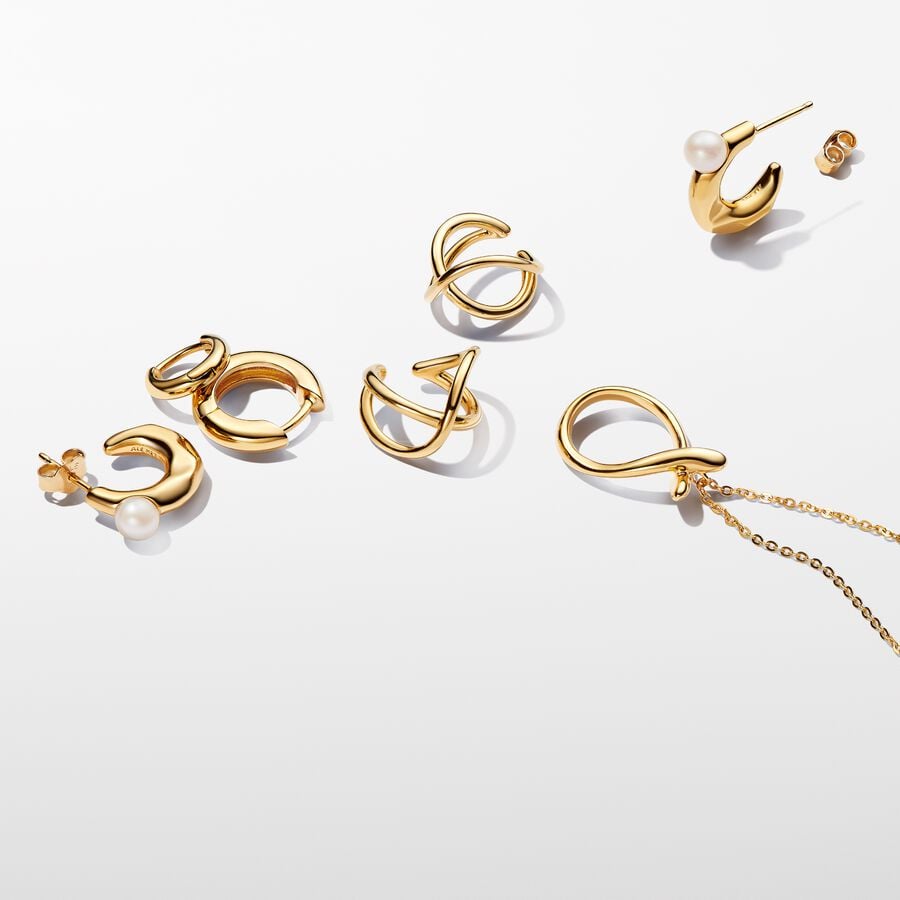 Gold Organically Shaped Infinity Ear Cuff