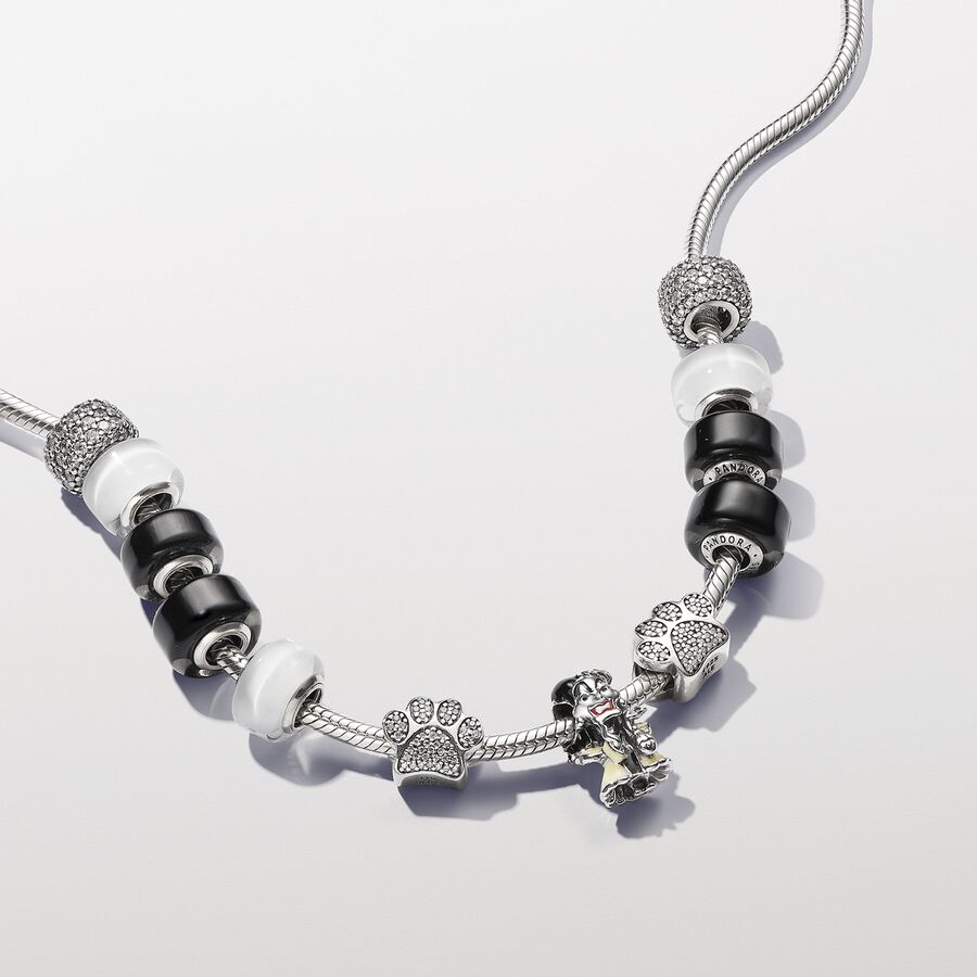 Sparkling Paw Print Charm Sterling silver