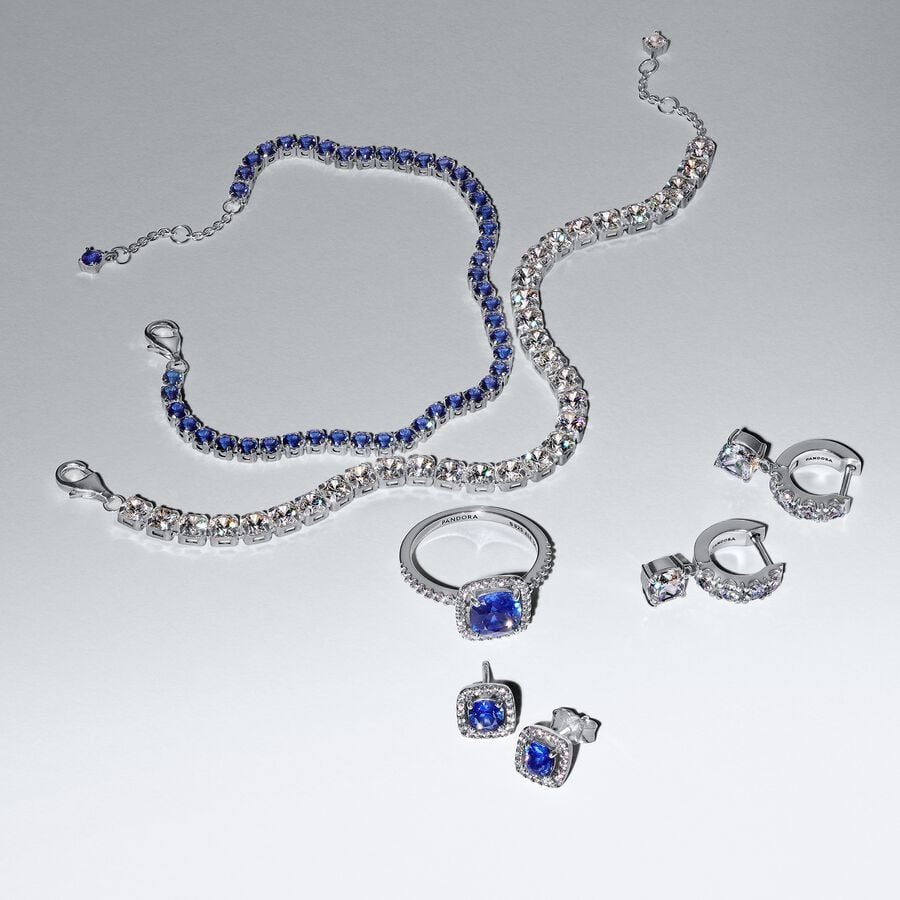 Sparkling Blue Tennis Bracelet
