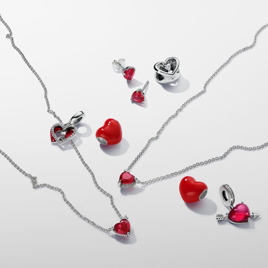 Red Heart Stud Earrings
