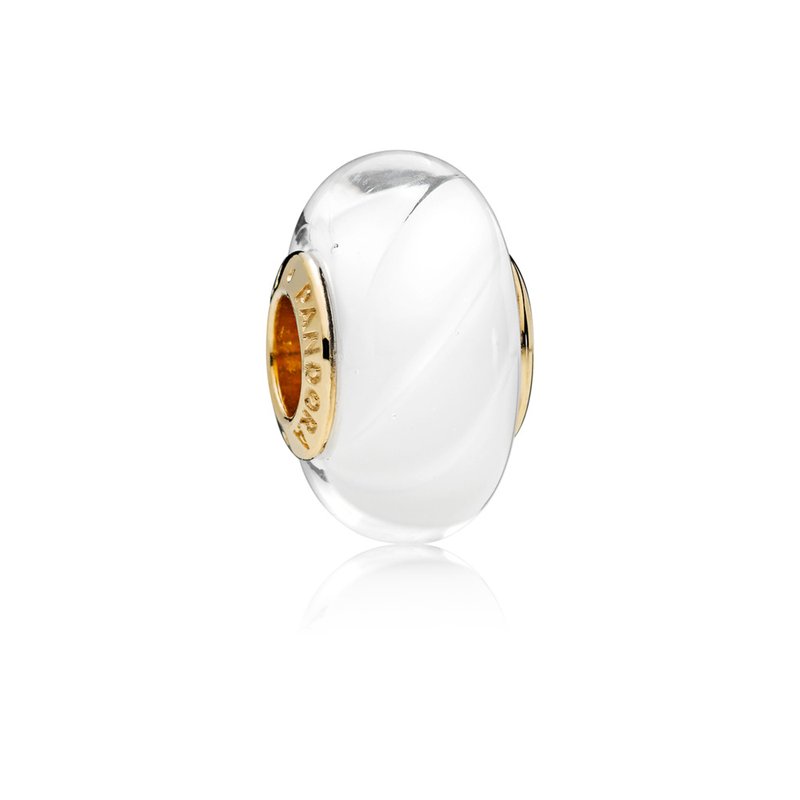 Shine White Murano Glass Charm