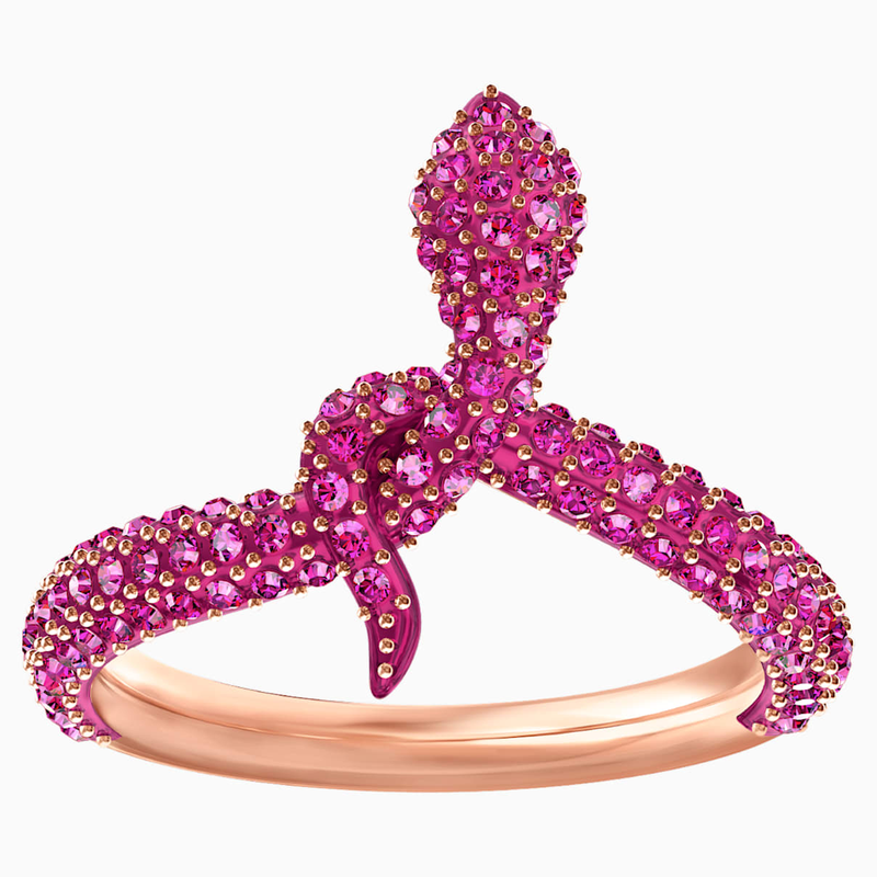 Leslie Ring, Fuchsia, Rose-gold tone plated