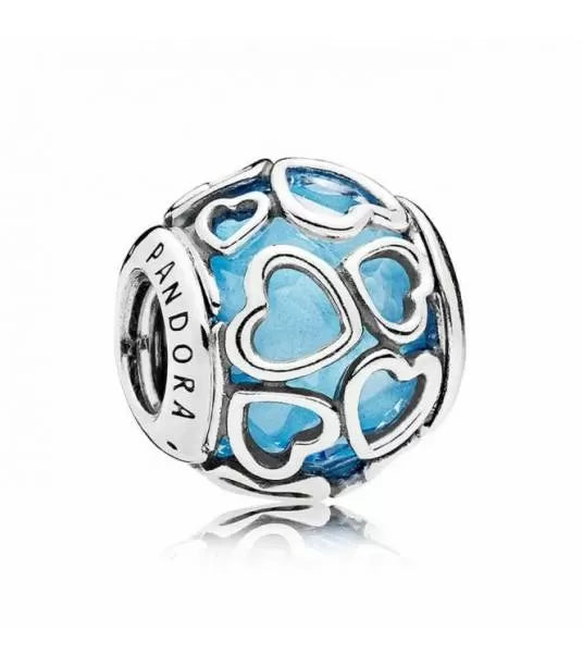Encased in Love Charm with Blue Crystal
