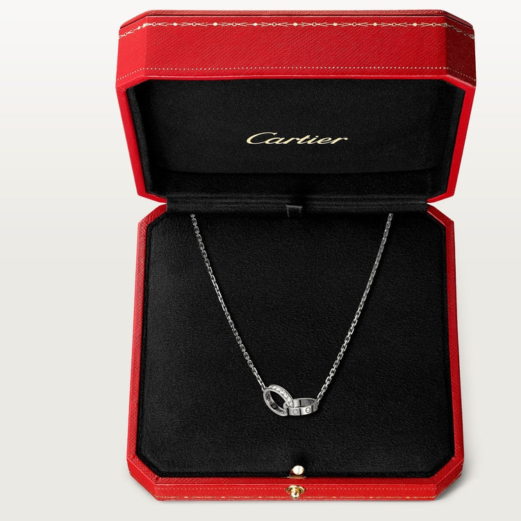 LOVE necklace white gold 18 diamantes 48CM