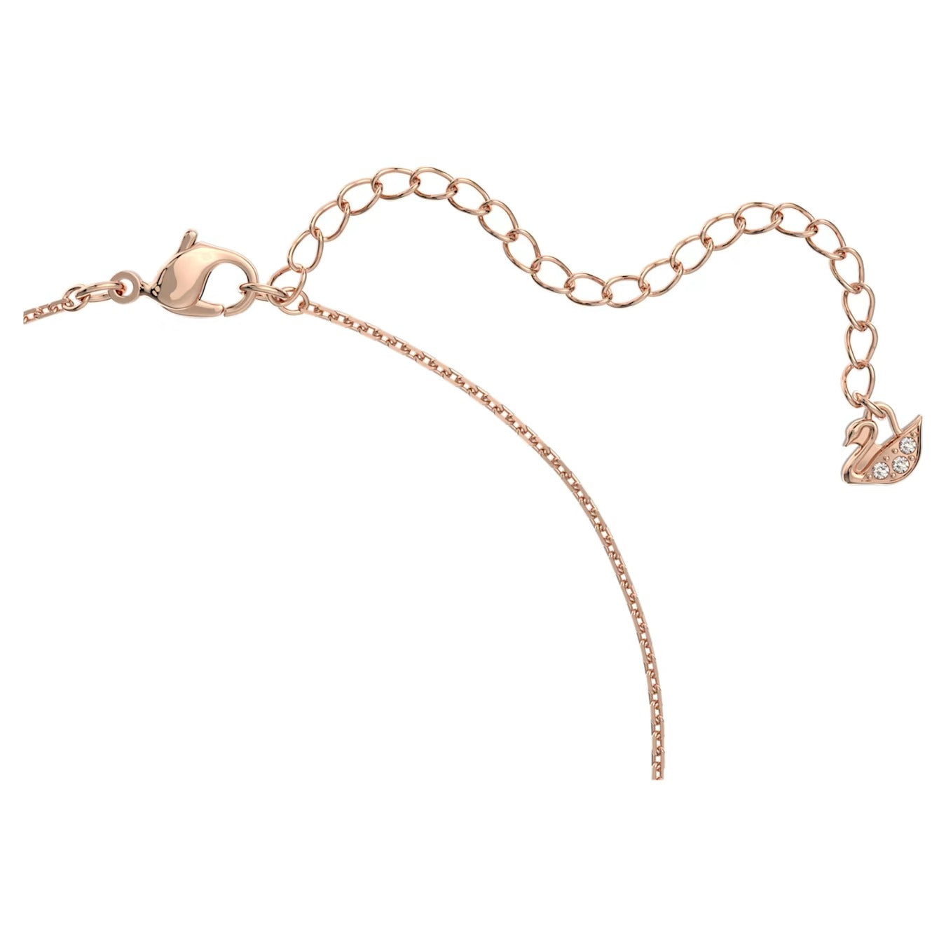 Swan Necklace, Swan, Red, Rose gold-tone plated
