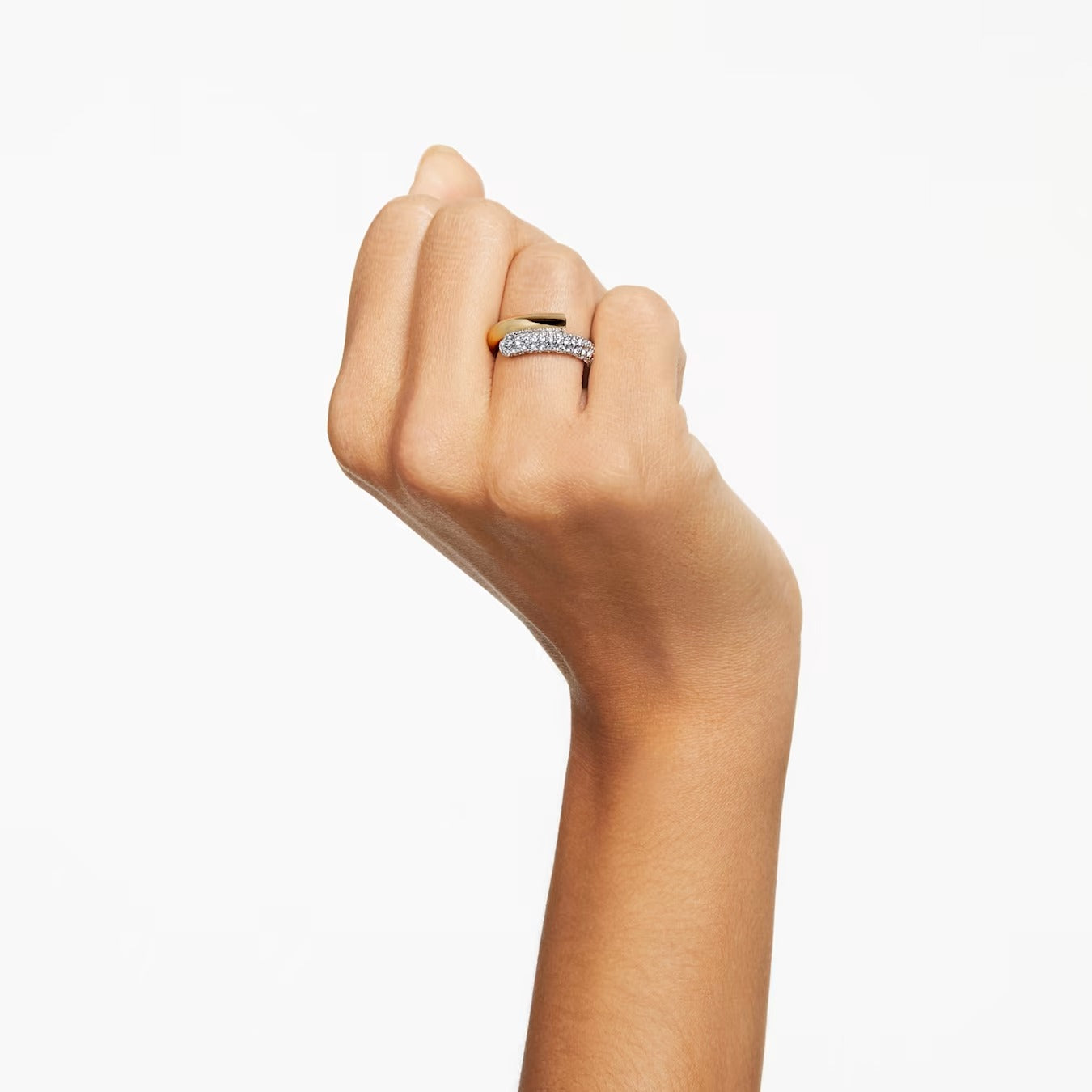 Dextera ring, White, Gold-tone plated