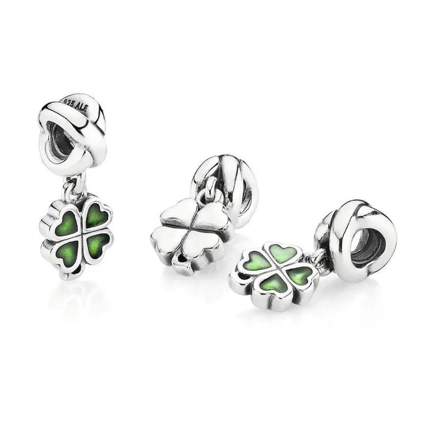 Green Four Leaf Clover Dangle Charm