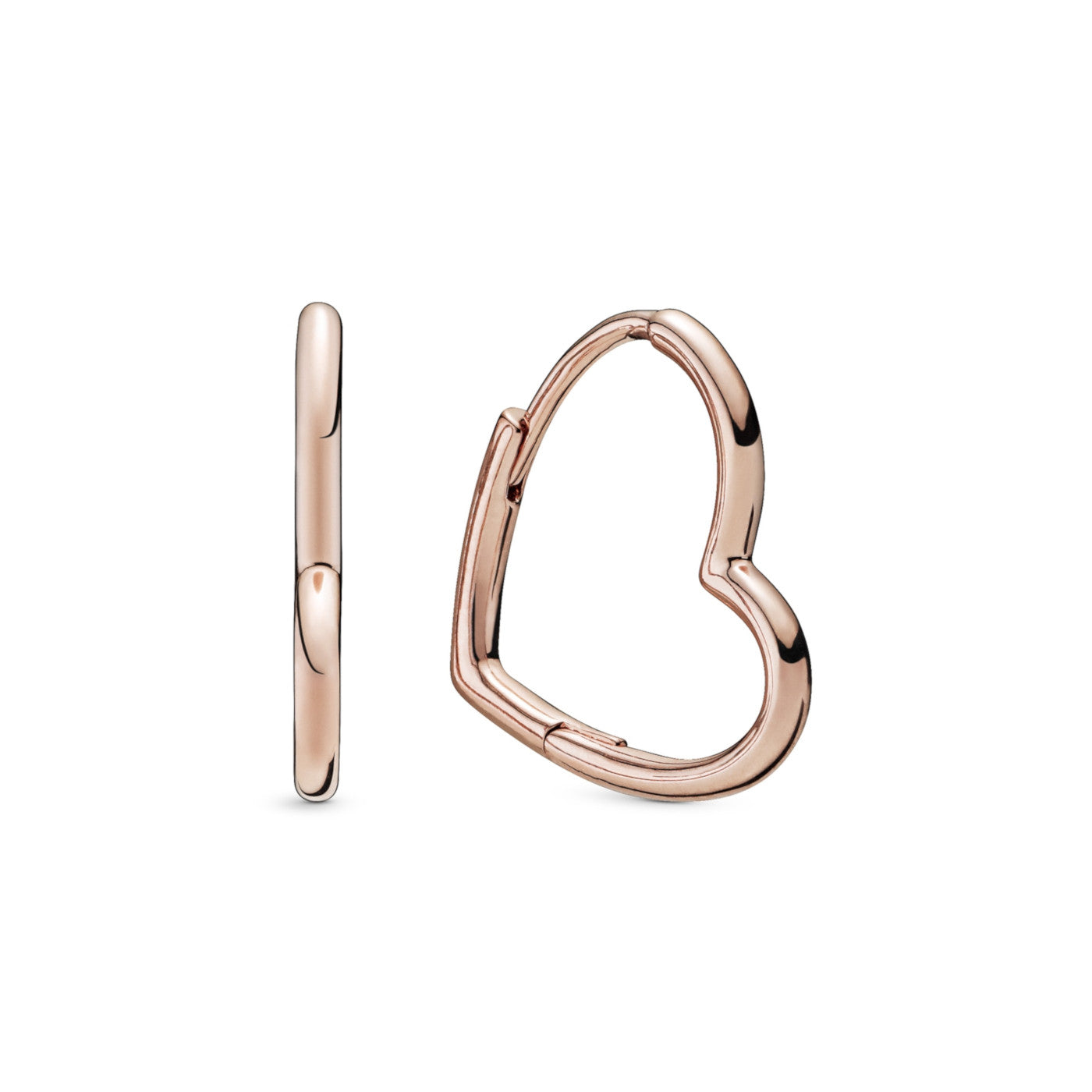Asymmetric Heart Hoop Earrings Rose gold plated