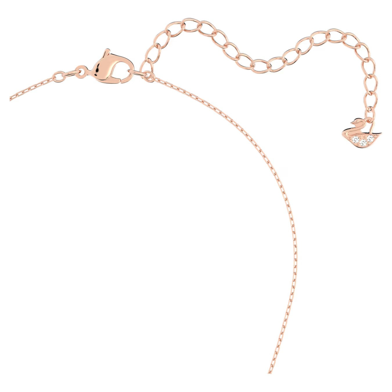 Hyperbola necklace, Infinity and heart, White, Mixed metal finish