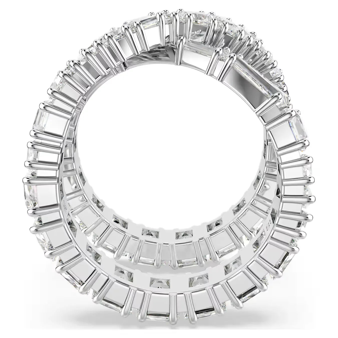 Hyperbola Ring, Infinity, White, Silver-tone finish