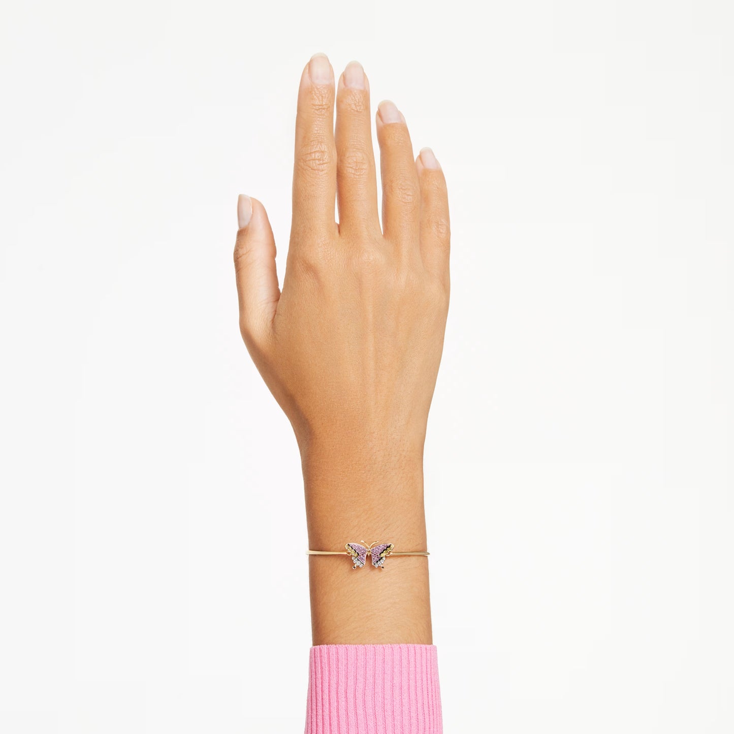 Idyllia bracelet, Butterfly, Multicolored, Gold-tone plated