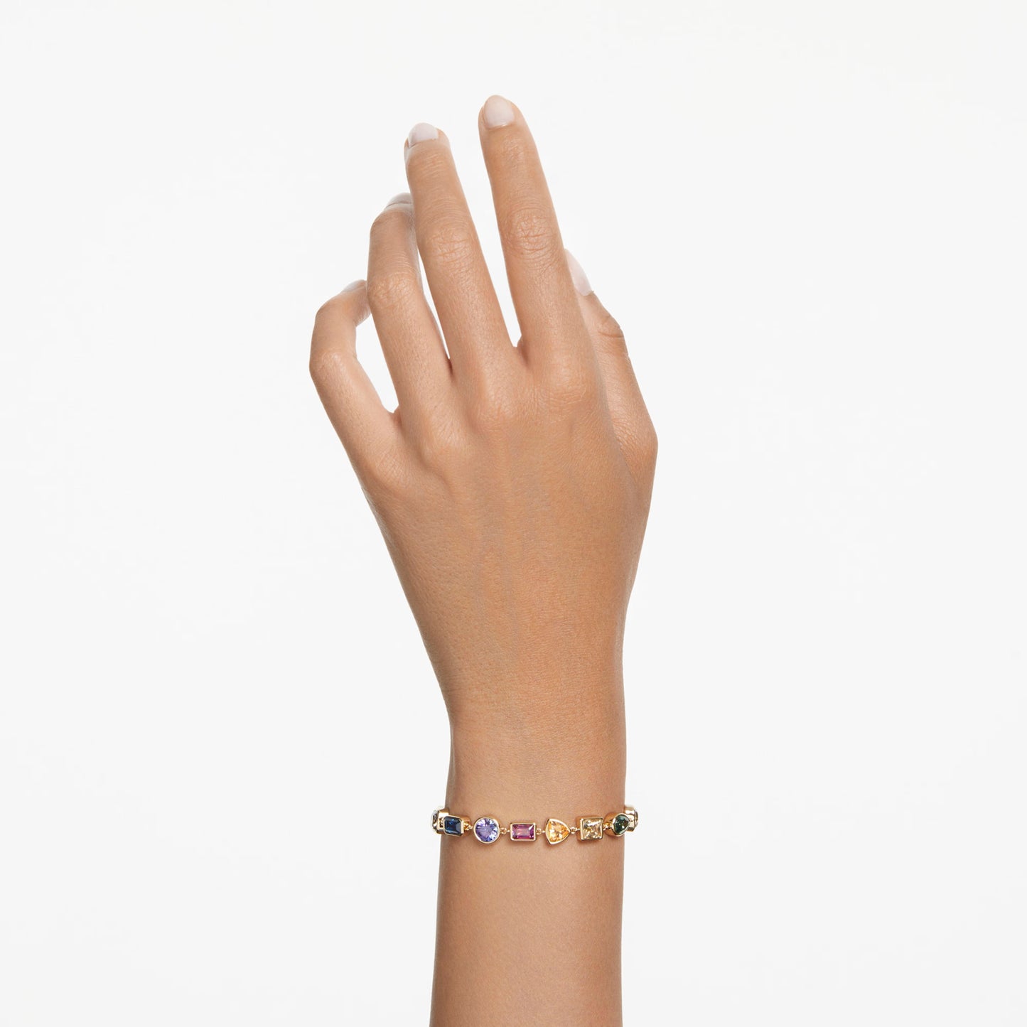 Imber bracelet, Mixed cuts, Multicolored, Gold-tone plated