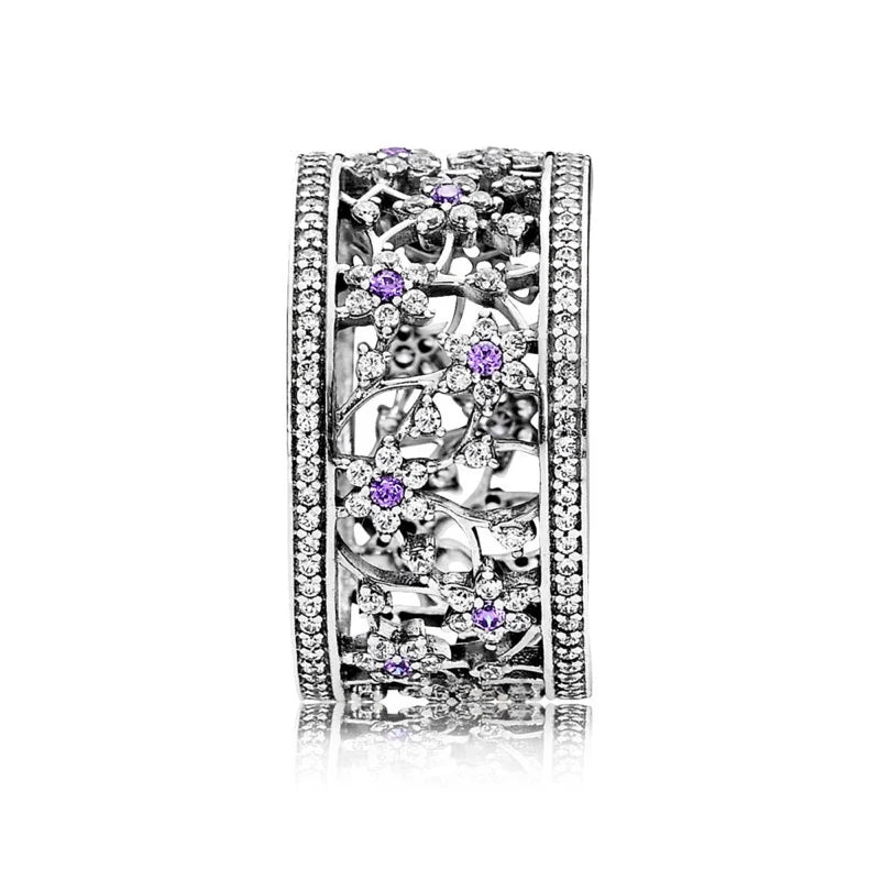 Forget Me Not Statement Ring with Purple Zirconia
