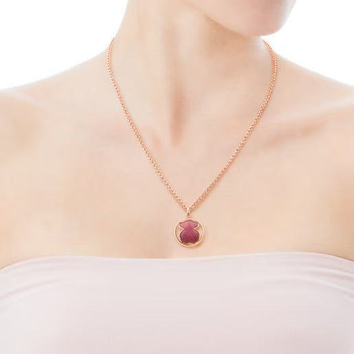 Rose Vermeil Silver Camille Pendant with Rhodonite