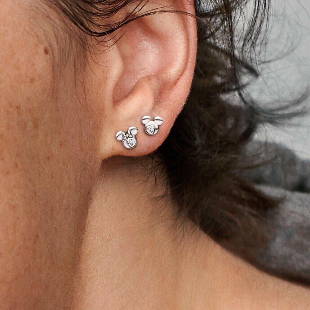 Mickey Mouse & Minnie Mouse Silhouette Stud Earrings