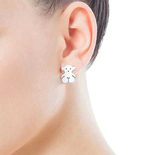 Silver Sweet Dolls bear Earrings