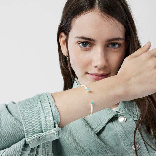 Fine Silver Mesh Color Bracelet with Amazonite 17.5CM