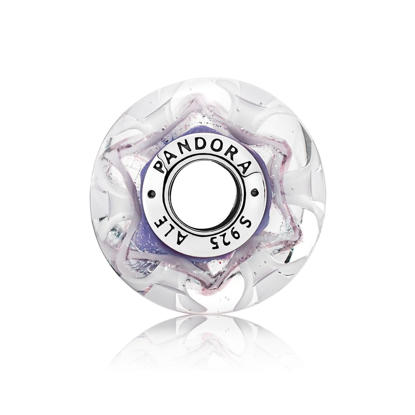 Purple Field of Flowers Murano Glass Charm
